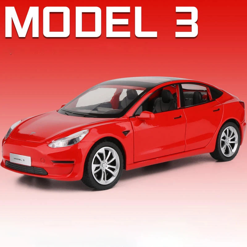Tesla Model Y Model 3 con cargador - Nuevo 1:24