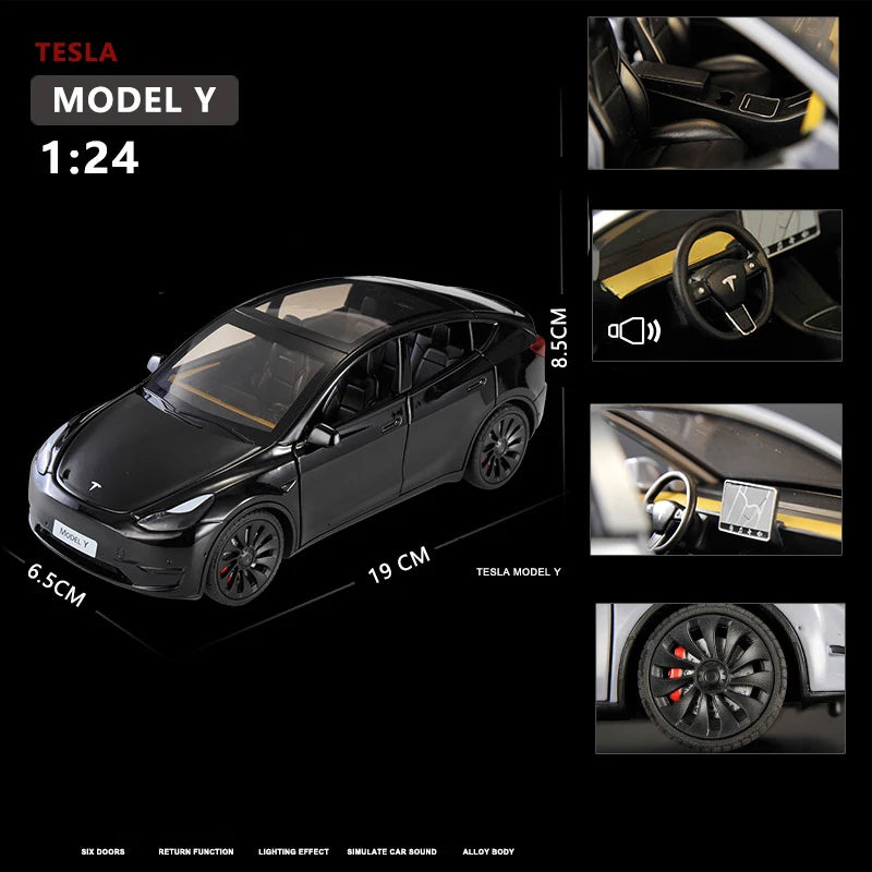 Tesla Model Y Model 3 con cargador - Nuevo 1:24