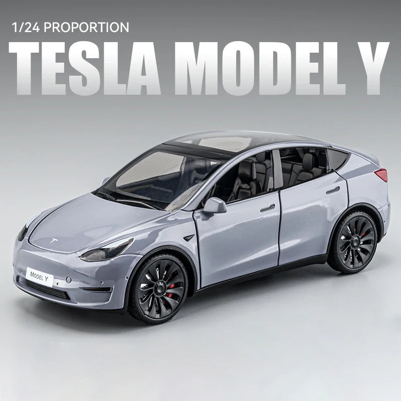 Tesla Model Y Model 3 con cargador - Nuevo 1:24
