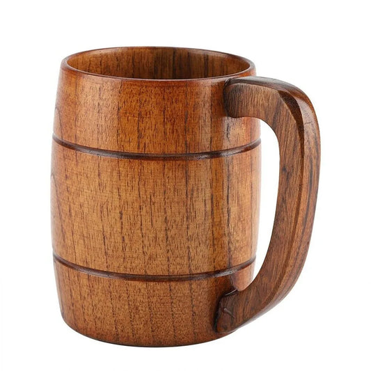 Stainless-Steel Lined Wood Barrel Mug – Large Beer Stein