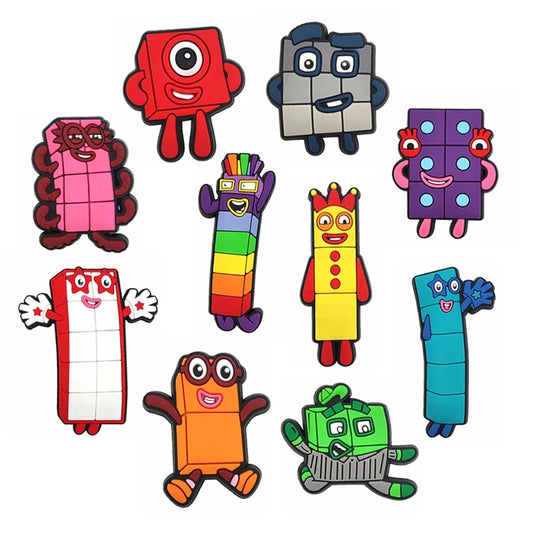 10PCS Building Block Shoe Charms | Cartoon Clog Accessories for Kids