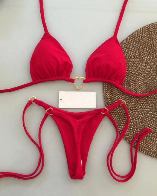 Sexy Halter Triangle Bikini Set | Brazilian Thong Two-Piece Swimwear