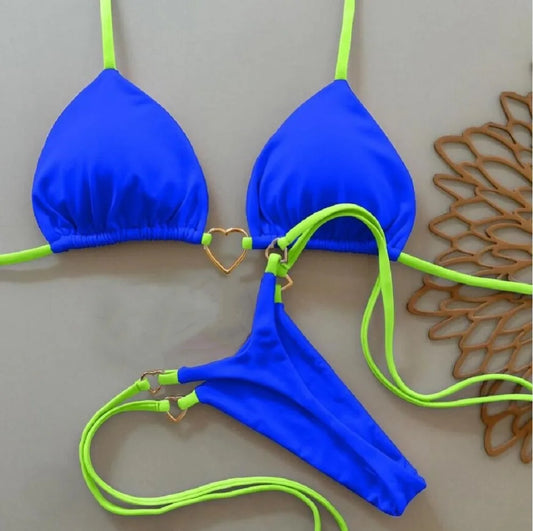 Sexy Halter Triangle Bikini Set | Brazilian Thong Two-Piece Swimwear