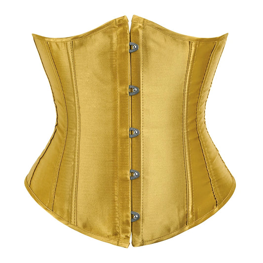 Plus‑Size Gothic Satin Underbust Corset – Waist Cincher Bustier