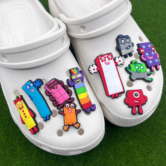 10PCS Building Block Shoe Charms | Cartoon Clog Accessories for Kids